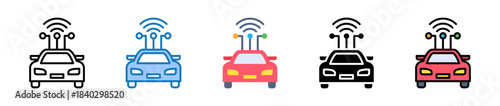 Smart Car multiple style icons set design vector illustration. 