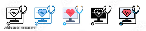 Health Technology multiple style icons set design vector illustration. 