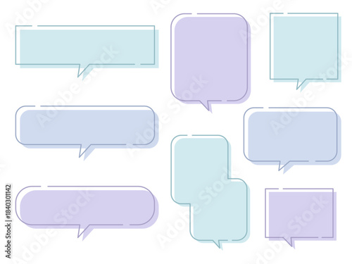 途切れ線の吹き出しセット