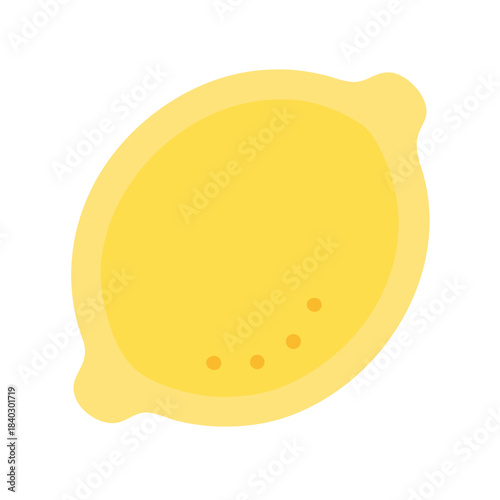 Bright yellow lemon illustration in flat design style
