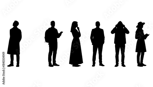 Standing People Architectural Silhouettes Set