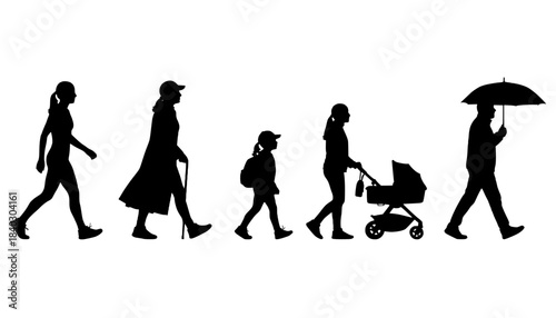 Walking Person Silhouette Architectural Design Element