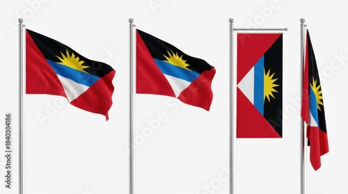 flag of antigua and barbuda render isolated on white background Free Download flag of antigua and barbuda render isolated on white background - GFXLoad