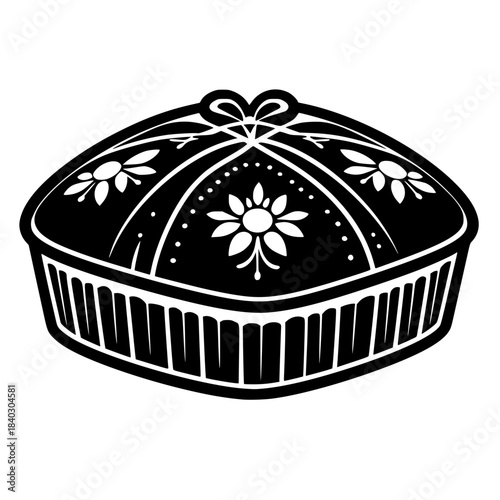 Decorative pie with floral design in classic style  