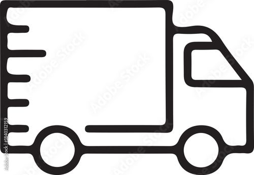 Delivery truck and van line icon.Express delivery trucks icons.  Cargo vehicle and transportation symbols for logistics, shipping services