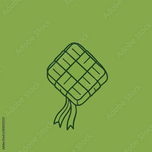 Ramadan icon of a traditional ketupat, a diamond-shaped rice cake, symbolizing festive occasions and cultural celebrations