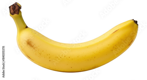 Vibrant yellow banana isolated on fresh fruit healthy snack food transparent background