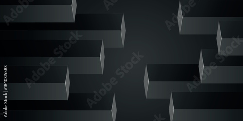 Dark abstract background with modern 3D cube design. Futuristic shiny podium background concept. Vector illustration VOL. 4