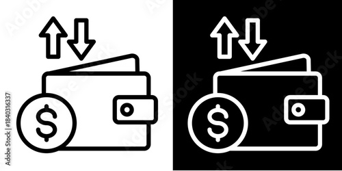Income Vs Expense Icon Set White Style Collection