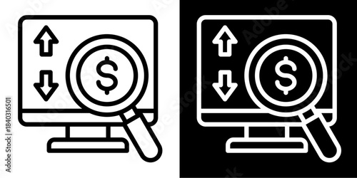 Budget Monitoring Icon Set White Style Collection