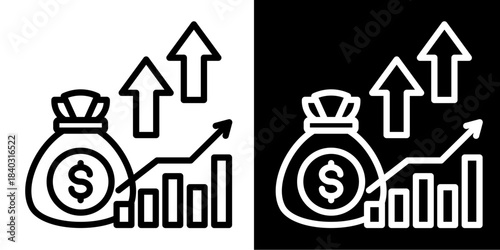 Performance Budgeting Icon Set White Style Collection