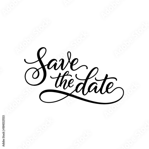 Elegant Calligraphy Save the Date Wedding Invitation Lettering