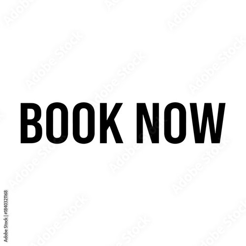 Simple black 'Book Now' call to action.