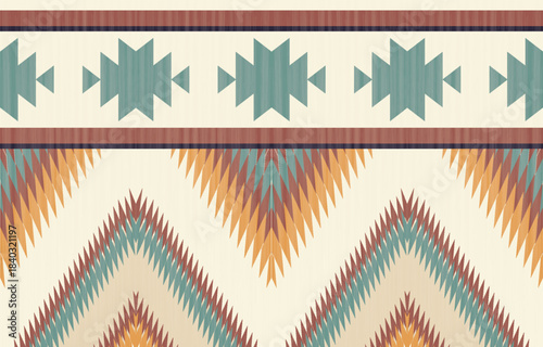 Seamless geometric ethnic pattern. Native American ethnic design, Southwestern decor design for background ,curtain, carpet, wallpaper, clothing, wrapping, Batik.