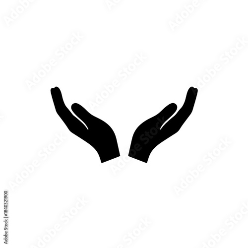 Black Silhouette of Two Open Cupped Hands