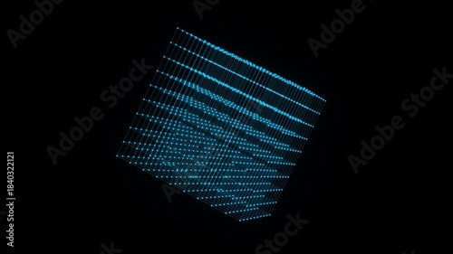 Technology Plexus Cube of lines and dots. Computer generated 3d render