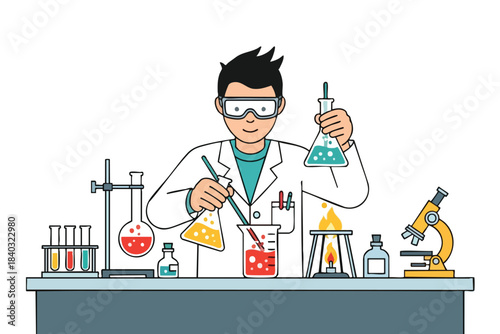 Scientist Conducting Experiments in Laboratory