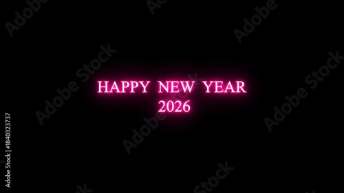 Appy New Year Animation Text black Color baground. Great for video introduction 4K Footage and used as a card for New year celebration.
