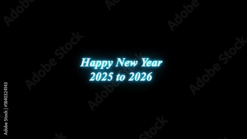 Appy New Year Animation Text black Color baground. Great for video introduction 4K Footage and used as a card for New year celebration.