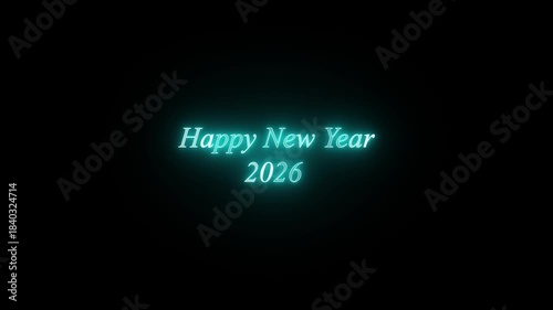 Appy New Year Animation Text black Color baground. Great for video introduction 4K Footage and used as a card for New year celebration.
