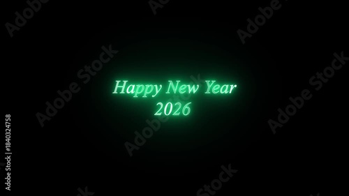 Appy New Year Animation Text black Color baground. Great for video introduction 4K Footage and used as a card for New year celebration.