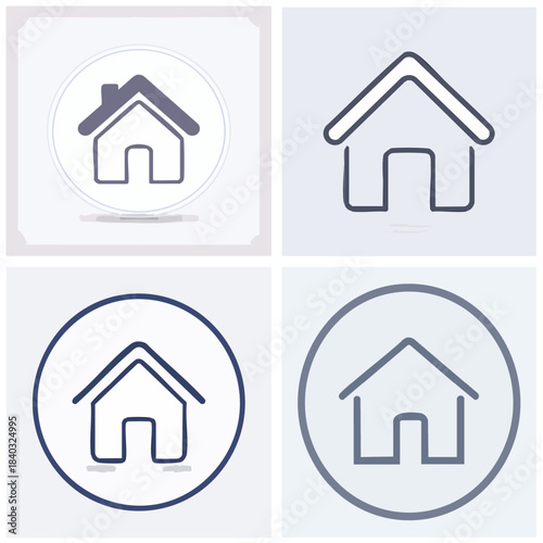 Home icon variations on white background design elements for web and app user interface simple vector house symbols for digital platforms