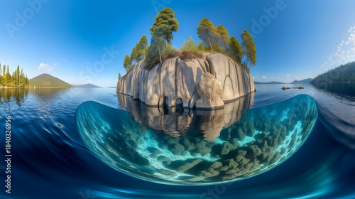 Fototapeta Naklejka Na Ścianę i Meble -  Rocky Seascape Wallpaper