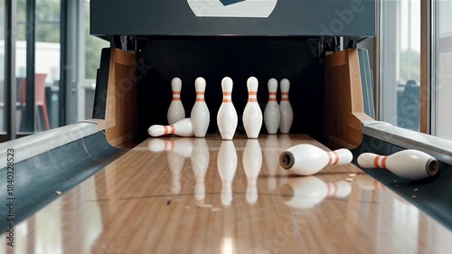 bowling ball and pins