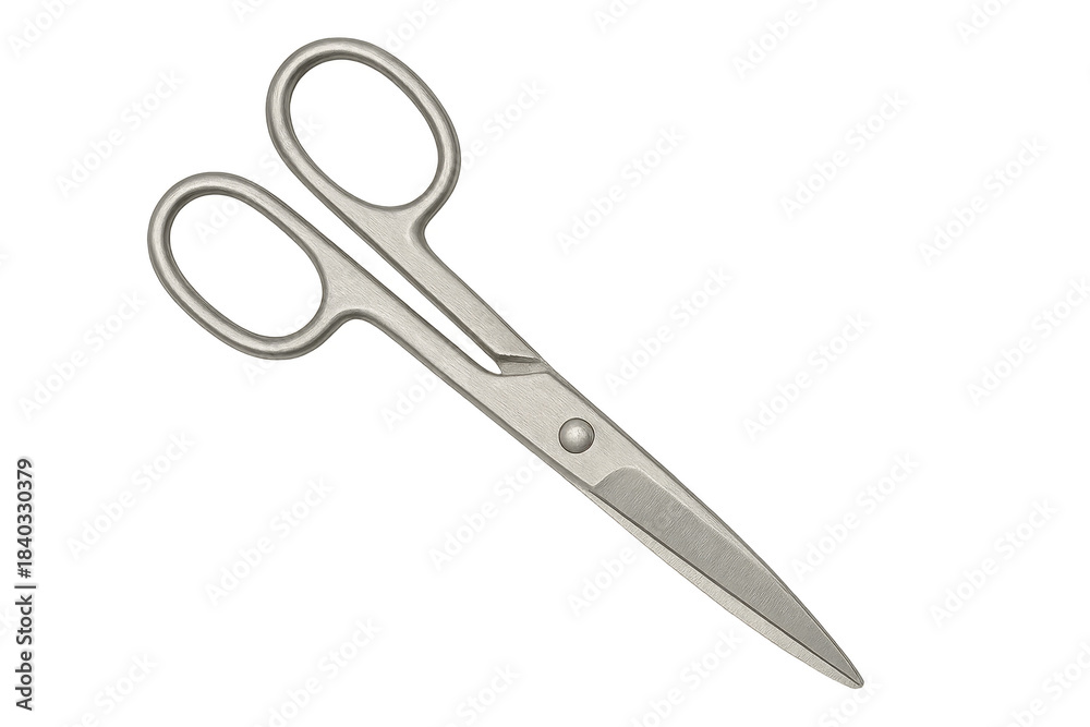 Obraz premium Metal scissors cutting tool isolated on transparent background