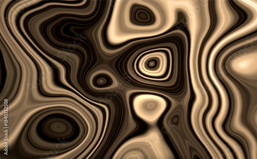 Golden metallic fluid fractal background