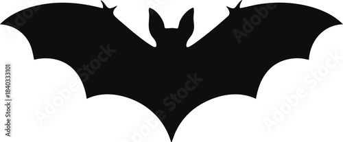 Flying Bat Silhouette, Halloween Bat Graphic, Simple Bat Icon, Night Animal Silhouette, Vampire Bat Vector, silhouette, vector, illustration