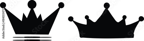  Crown  Silhouette  Vector Illustration on White Background