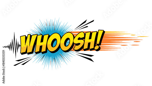 Dynamic Whoosh Sound Effect Graphic Illustration for Comics and Motion