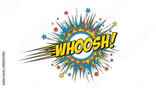 Whimsical Whoosh Comic Book Style Explosion Element Design