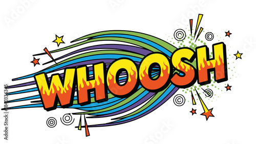 Dynamic Comic Book Style "WHOOSH" Graphic