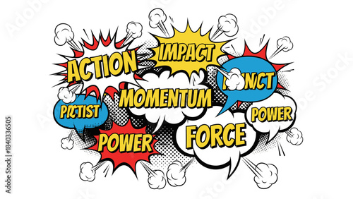 Dynamic Comic Style Word Art Burst Design Illustration for Microstock Use