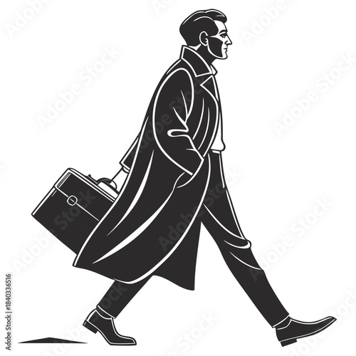 Silhouette of a fashionable woman in a dress vector illustration