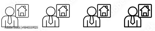 Real Estate Agent Icon Set Different Style Collection