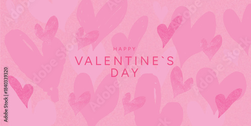 Valentines Day vector border with pink and red glowing hearts on transparent background. Romantic light gradient frame for greeting card, poster, flyer, or social media design