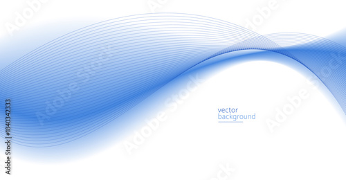 Smooth flow of wavy shape with gradient vector abstract background, light blue design curve line energy motion, relaxing music sound or technology.