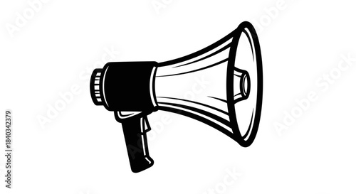 Classic Megaphone Icon for Public Announcement and Communication.