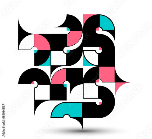Bauhaus style abstract geom...