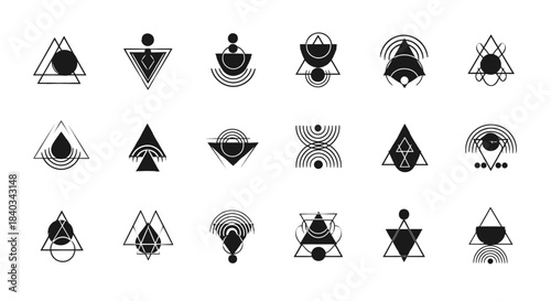 Collection of Geometric Abstract Symbols and Icons.