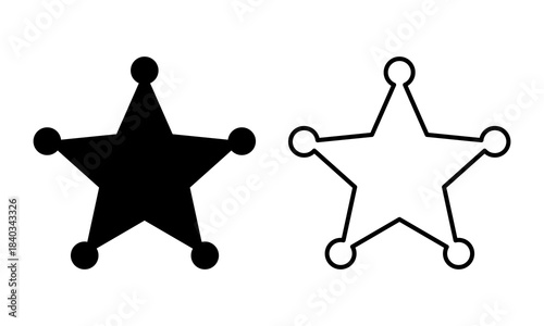 Sheriff star icon. for apps and web sites line and Silhouette style. Vector illustration design on white background