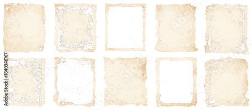Old abstract grunge frame background set. featuring distressed edges brush stroke borders dirty texture and black ink splash effect.
