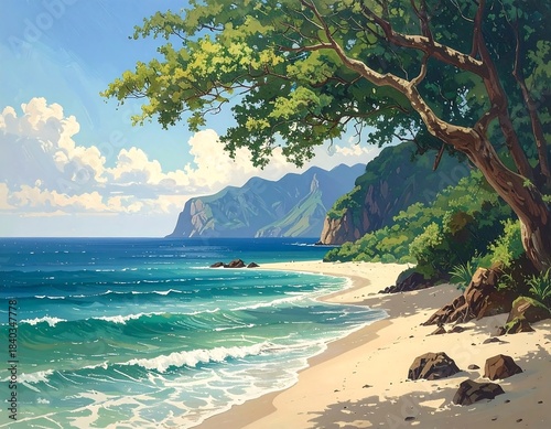 Tropical beach scene
