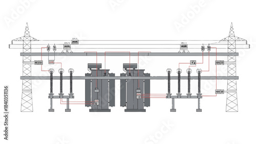 Single Line Diagram of Electrical Power Substation