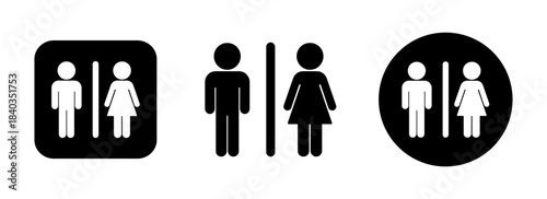 Toilet icon set. Girls and boys restrooms sign and symbol. bathroom signs. WC symbol. vector illustration eps file