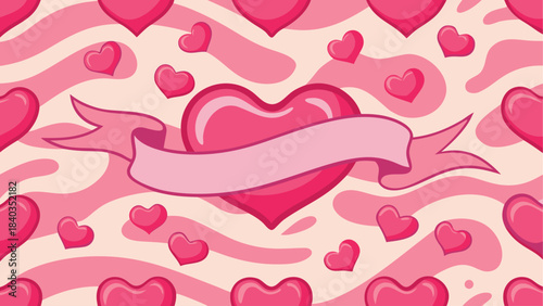 Elegant Red Heart Valentines Day Banner Template