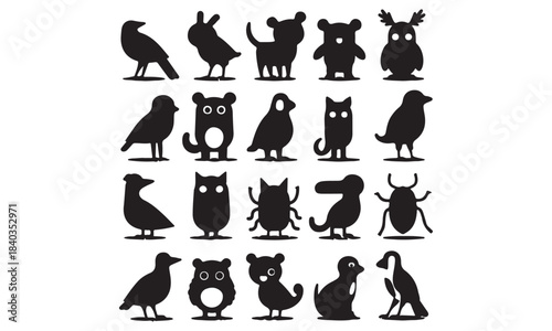 Cute Woodland Animal Silhouettes Collection